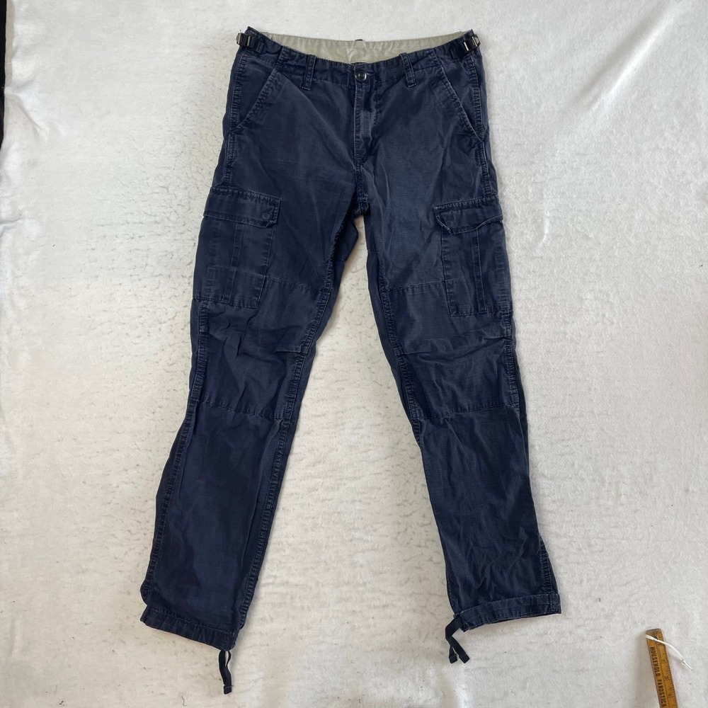 Carhartt WIP Aviation Cargo Pant Mens 29x32 Navy Blue‎ Ripstop Cotton Slim Fit